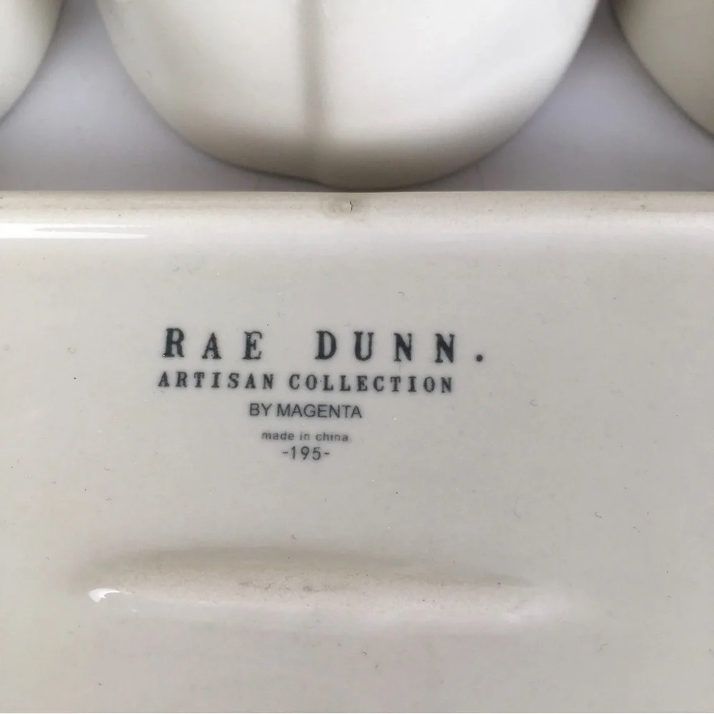 Rae Dunn Artisan Collection by Magenta Hair Face Nails Ceramic Set with Tray